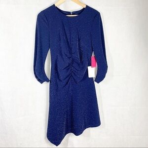 Vince Camuto Ruched Sparkle Knit BodyCon Asymmetrical dress